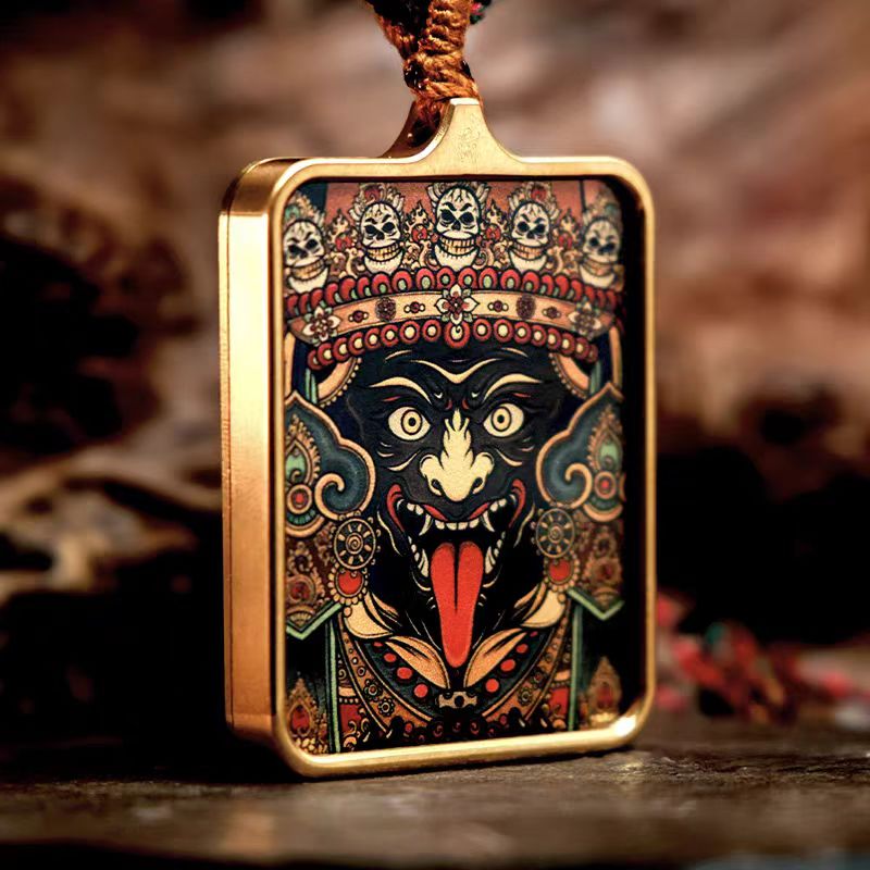 Tibetan copper gilded thangka pendant