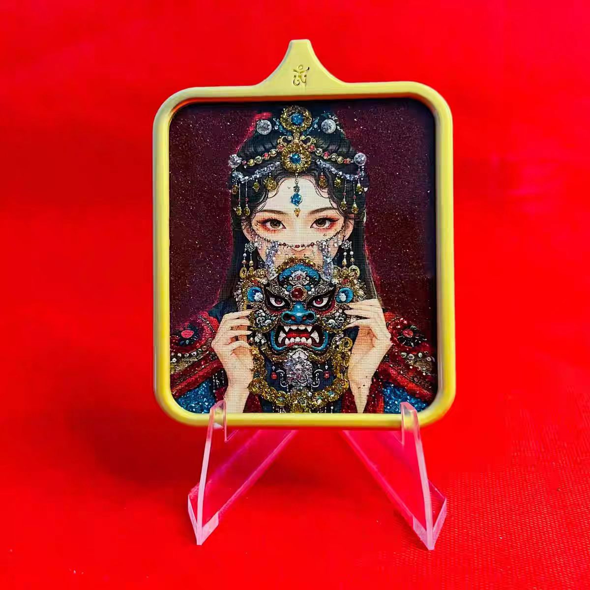 Tibetan green tara thangka pendant